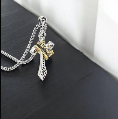 His Crown - Cross and Crown Men Necklace