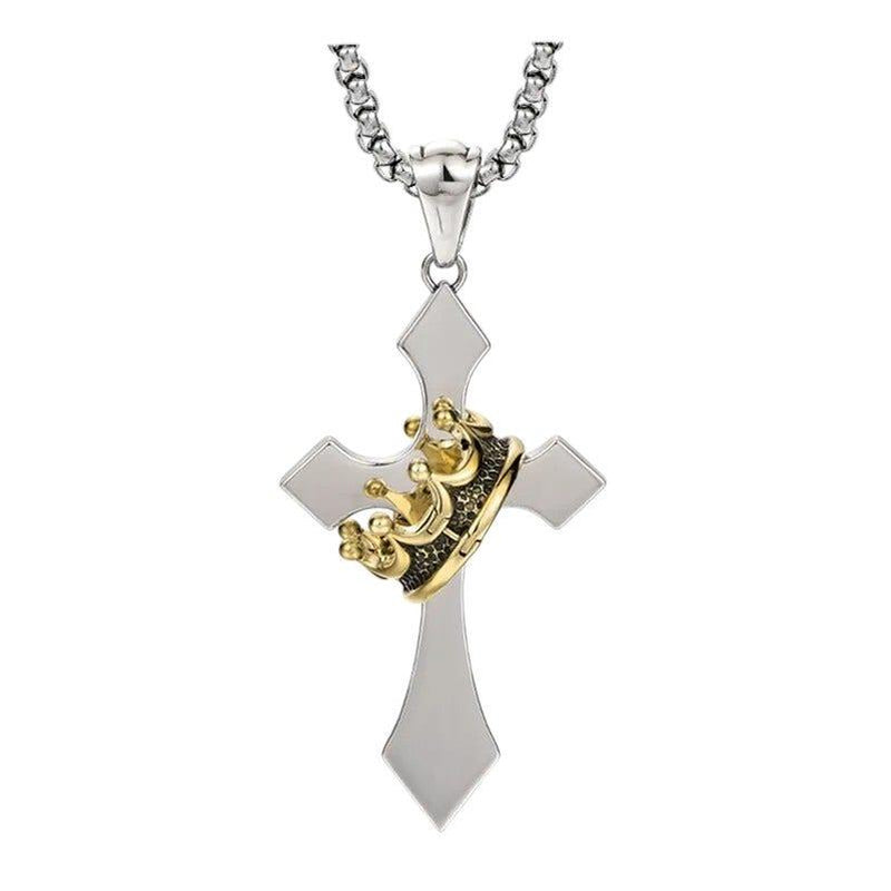 His Crown - Cross and Crown Men Necklace