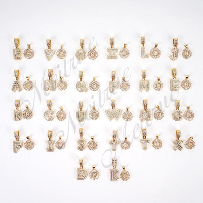 2 Pack Initial Letter Pendant Necklaces with Zircon Stones for Women, 14K Gold Plated Alphabet Necklace, Fashion Jewelry for Parties & Birthdays, Personalized Jewelry Gift