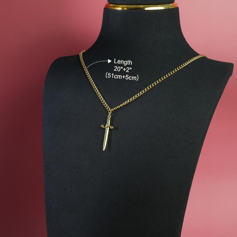 MEIITRUE Heart Pendant Necklaces for Women Men, Rhinestone Dagger Cross Pendant Necklace, Elegant Jewelry Gift for Couples